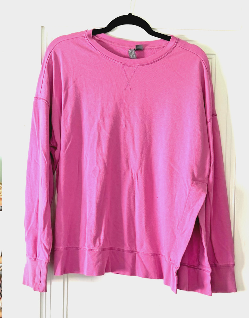 Sweaty Betty After Class Sweatshirt in Allium Pink, Split Hem